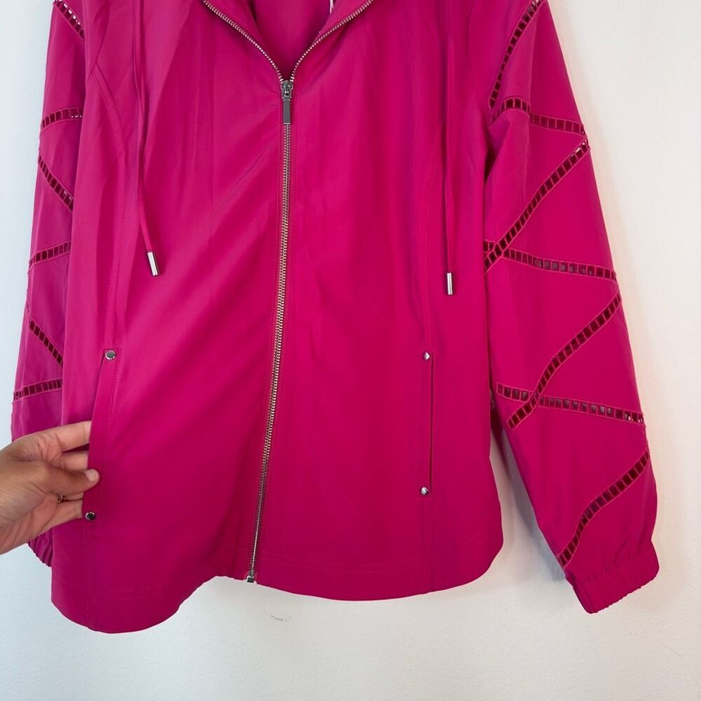 Chico’s Zenergy UPF Neema Rose Lattice Jacket Womens‎ Medium Magenta Rose NWT - Picture 3 of 9